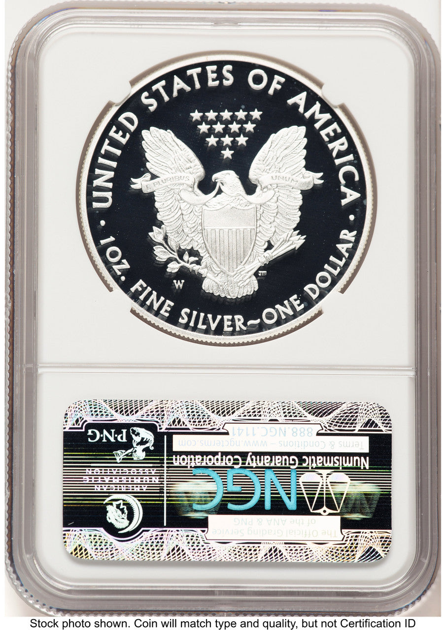 2014-W Proof Silver Eagle 1 oz ER Blue NGC PF70