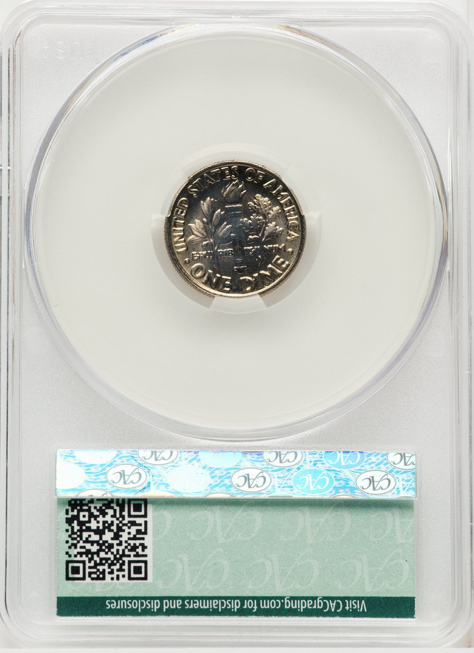 1982 10C No P Strong FS-501 Full Bands Roosevelt Dime CACG MS67