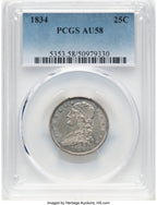 1834 25C FS-901 B-1 Bust Quarter PCGS AU58