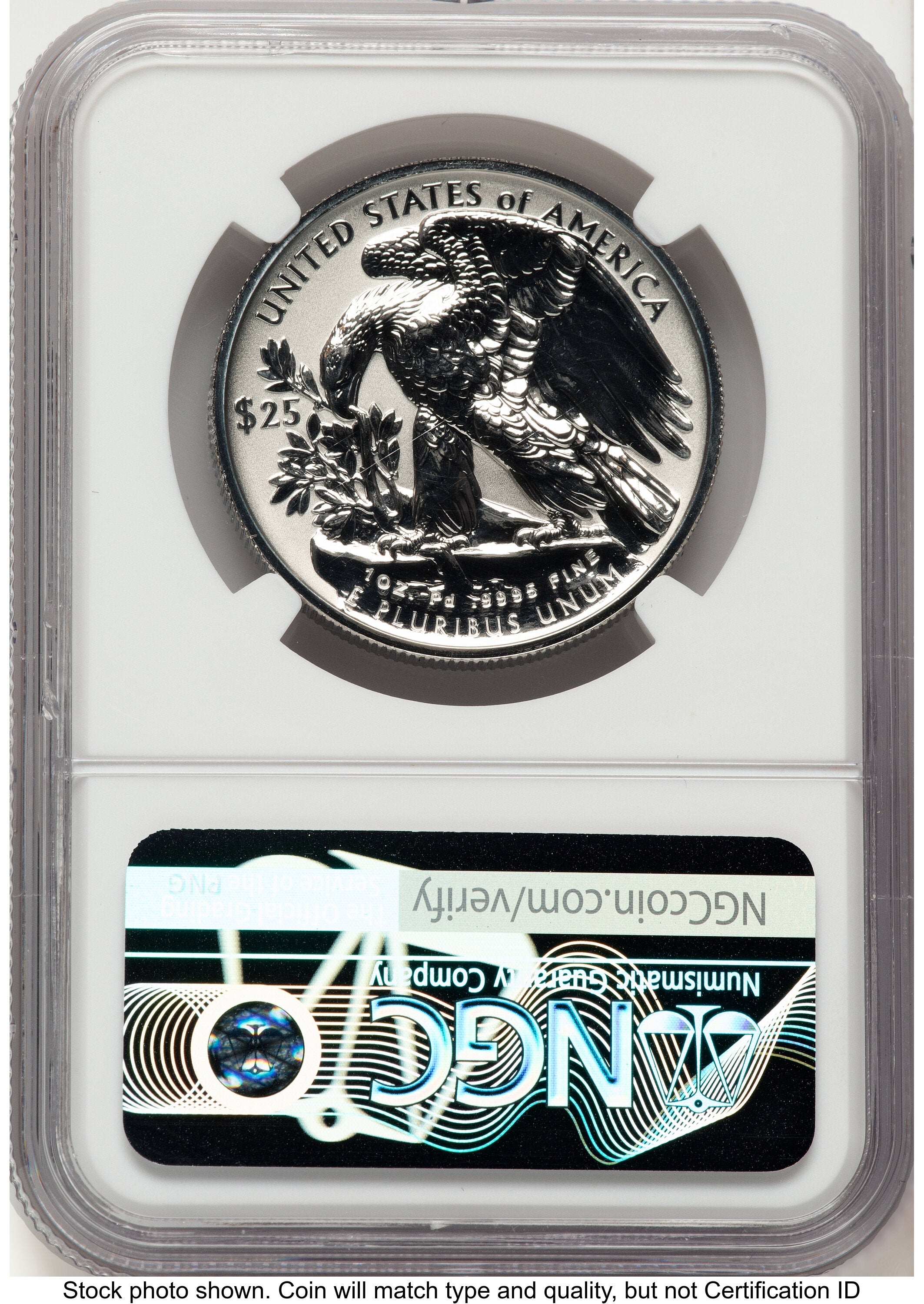 2025-W Palladium Eagle 1 oz REV ER Mike Castle NGC PF70