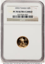 1993-P Proof Gold Eagle 1/10 oz Brown Label NGC PF70