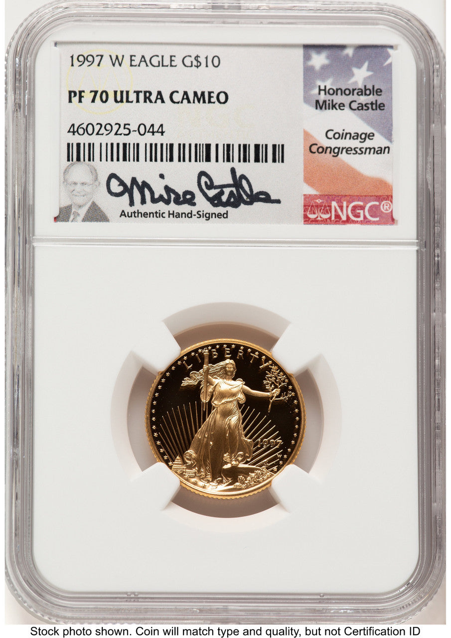 1997-W Proof Gold Eagle 1/4 oz Mike Castle NGC PF70
