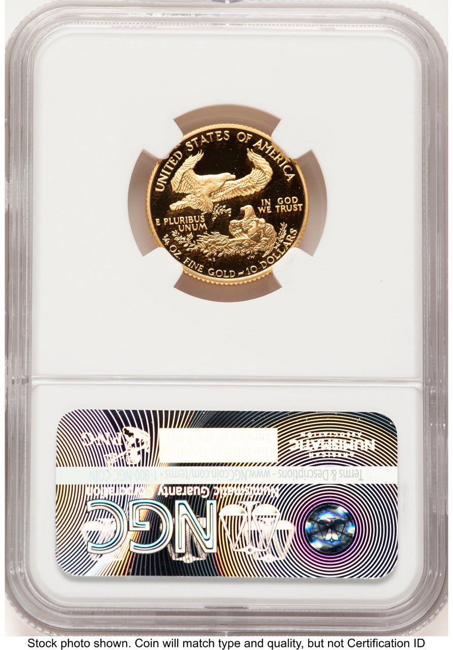 1993-P Proof Gold Eagle 1/4 oz Saint Gaudens Label NGC PF70