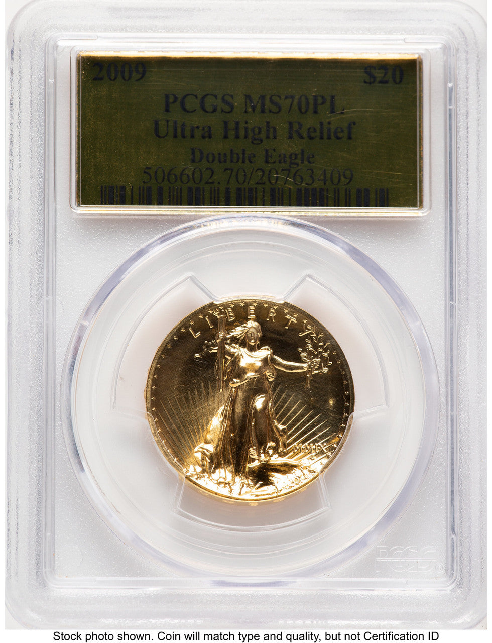 2009 G$20 Ultra High Relief PL Gold Foil PCGS MS70 (780874005)