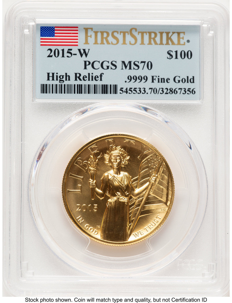 2015-W G$100 American Liberty High Relief FS Flag PCGS MS70 (780888007)