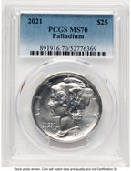 2021 Palladium Eagle 1 oz Blue Gradient PCGS MS70
