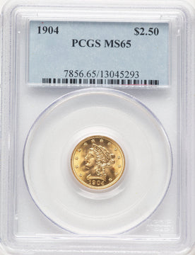 1904 $2.50 Liberty Quarter Eagle PCGS MS65 (780925001)