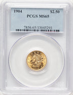 1904 $2.50 Liberty Quarter Eagle PCGS MS65 (780925001)