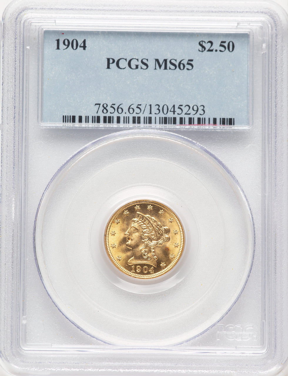 1904 $2.50 Liberty Quarter Eagle PCGS MS65 (780925001)