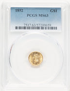 1852 G$1 Gold Dollar PCGS MS63 (780925002)