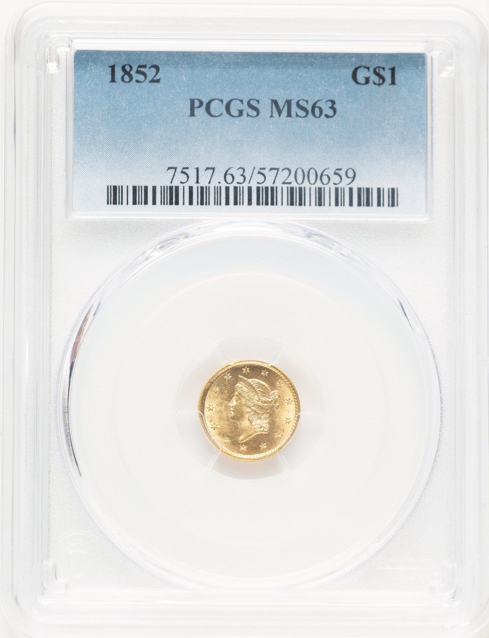 1852 G$1 Gold Dollar PCGS MS63 (780925002)