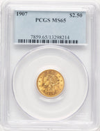 1907 $2.50 Liberty Quarter Eagle PCGS MS65 (780925006)