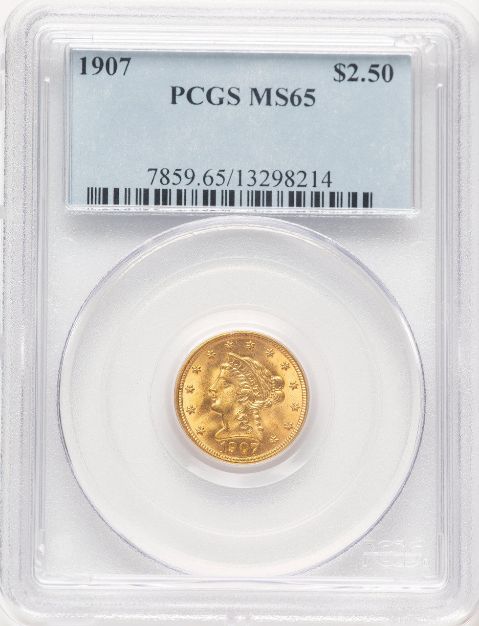 1907 $2.50 Liberty Quarter Eagle PCGS MS65 (780925006)