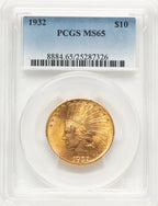 1932 $10 Indian Eagle PCGS MS65 (780925027)