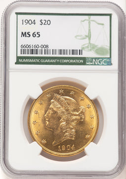 1904 $20 Liberty Liberty Double Eagle NGC MS65 (780925033)