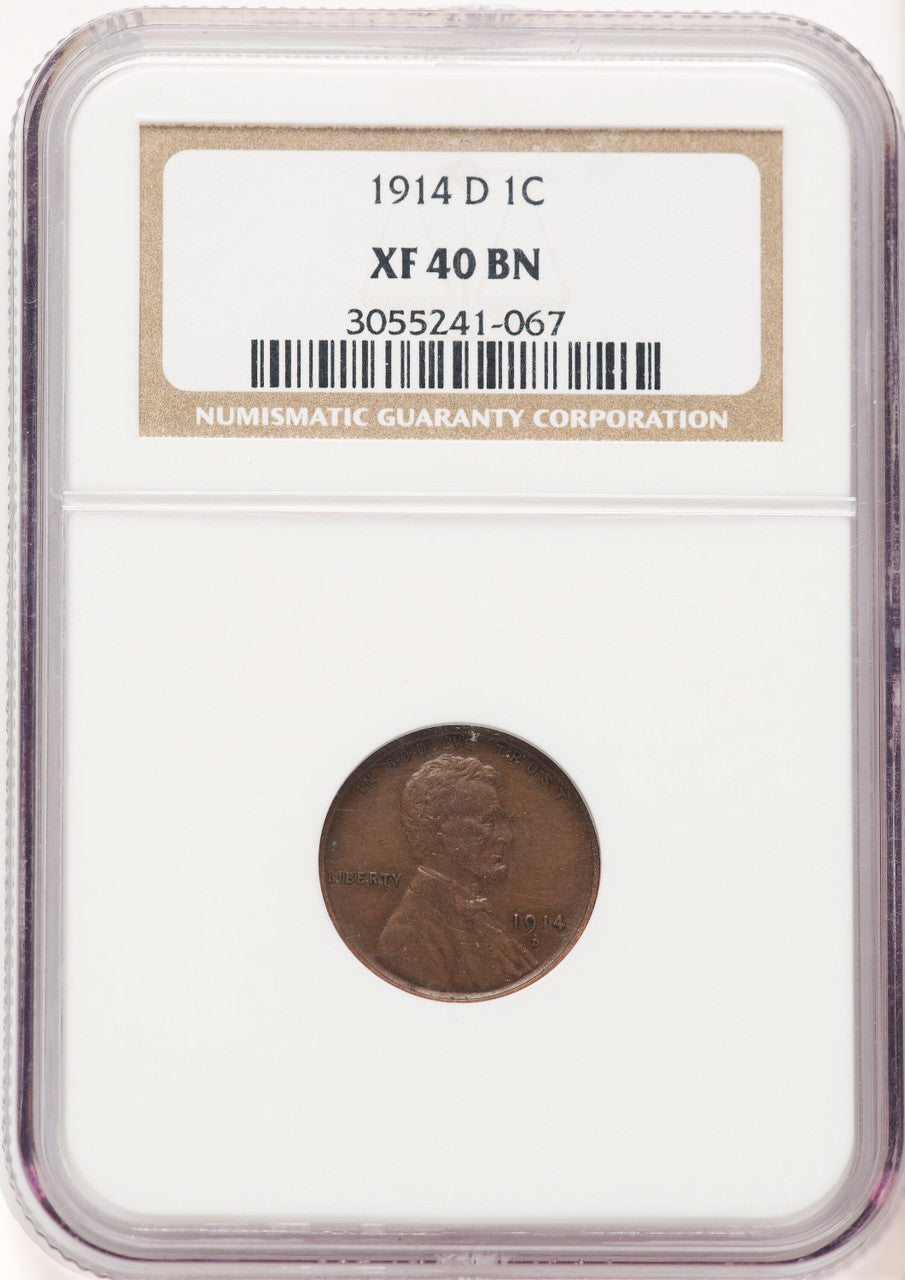 1914-D 1C BN Lincoln Cent NGC XF40 (780933011)