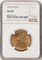 1912-S $10 Indian Eagle NGC AU58 (780970024)