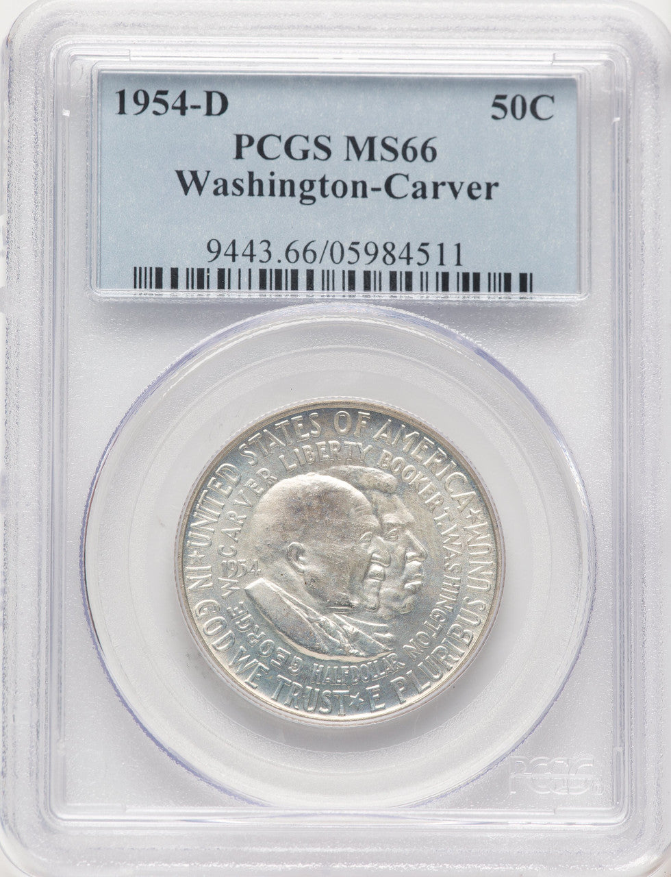 1954-D 50C Washington-Carver Commemorative Silver PCGS MS66