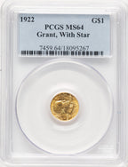 1922 G$1 Grant With Star Commemorative Gold PCGS MS64 (780971016)