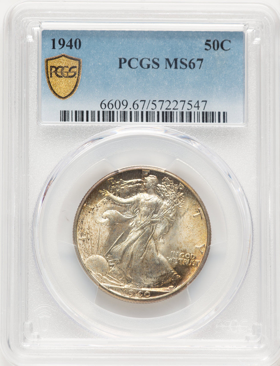 1940 50C Walking Liberty Half Dollar PCGS MS67
