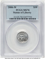 2006-W Burnished Platinum Eagle 1/10 oz Blue Label PCGS MS70