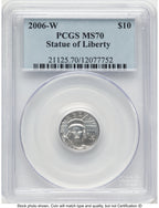 2006-W Burnished Platinum Eagle 1/10 oz Blue Label PCGS MS70