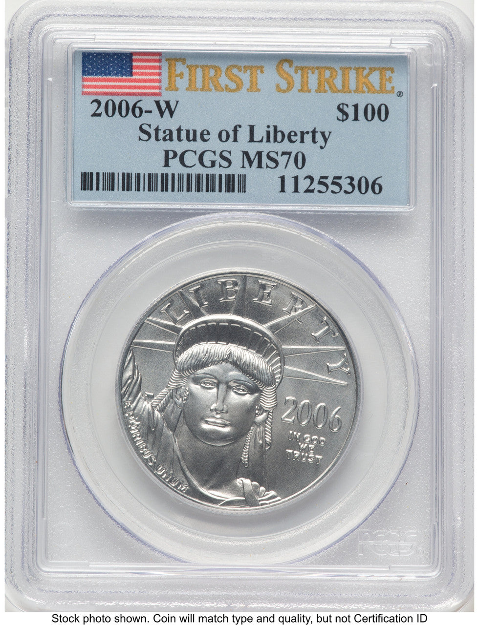 2006-W Burnished Platinum Eagle 1 oz FS Flag PCGS MS70