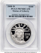 2008-W Proof Platinum Eagle 1 oz Blue Label PCGS PR70