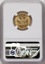 1882-CC $5 Brown Label Liberty Half Eagle NGC AU55