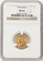 1914-D $2.50 Indian Quarter Eagle NGC MS62 (780982016)