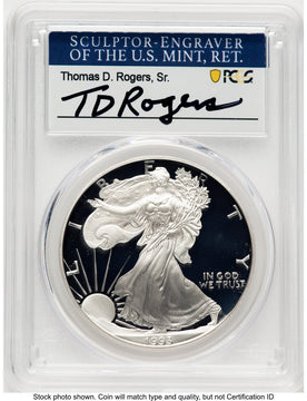 1993-P Proof Silver Eagle 1 oz TD Rogers PCGS PR70