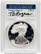 1993-P Proof Silver Eagle 1 oz TD Rogers PCGS PR70