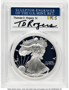 1997-P Proof Silver Eagle 1 oz TD Rogers PCGS PR70