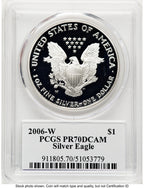 2006-W Proof Silver Eagle 1 oz TD Rogers PCGS PR70