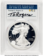 2018-S Proof Silver Eagle 1 oz TD Rogers PCGS PR70 (781017049)