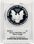 2018-S Proof Silver Eagle 1 oz TD Rogers PCGS PR70 (781017049)