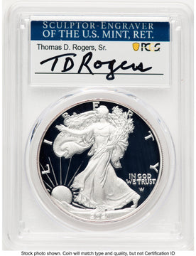 2021-W TY2 Proof Silver Eagle 1 oz TD Rogers PCGS PR70 (781017095)
