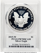 2015-W Proof Silver Eagle 1 oz TD Rogers PCGS PR70 (781017104)