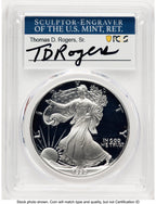 1990-S Proof Silver Eagle 1 oz TD Rogers PCGS PR70 (781017122)