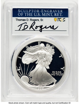 1992-S Proof Silver Eagle 1 oz TD Rogers PCGS PR70 (781017123)