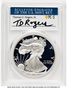 2003-W Proof Silver Eagle 1 oz TD Rogers PCGS PR70 (781017129)