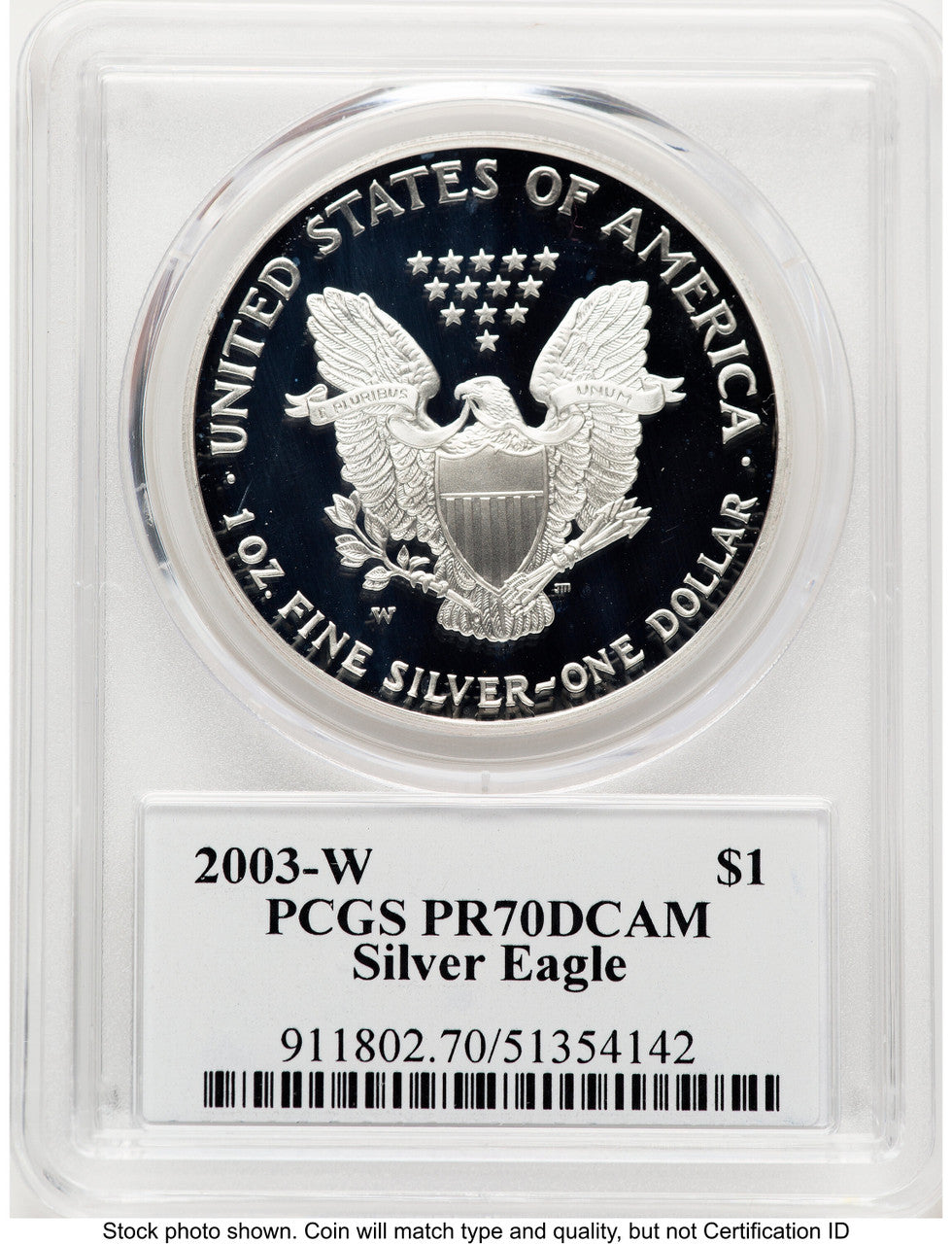 2003-W Proof Silver Eagle 1 oz TD Rogers PCGS PR70 (781017129)