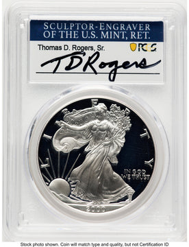 2000-P Proof Silver Eagle 1 oz TD Rogers PCGS PR70 (781017141)