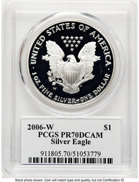 2006-W Proof Silver Eagle 1 oz TD Rogers PCGS PR70 (781017143)