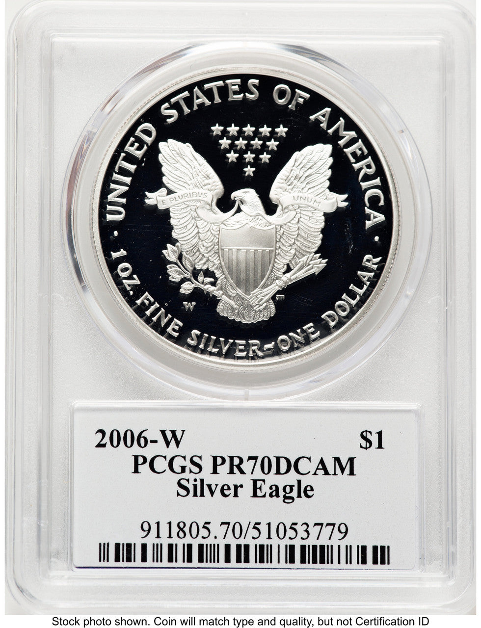 2006-W Proof Silver Eagle 1 oz TD Rogers PCGS PR70 (781017143)