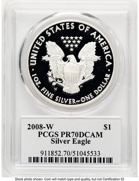 2008-W Proof Silver Eagle 1 oz TD Rogers PCGS PR70 (781017145)