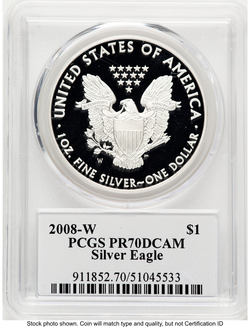 2008-W Proof Silver Eagle 1 oz TD Rogers PCGS PR70 (781017145)