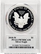 2018-W Proof Silver Eagle 1 oz TD Rogers PCGS PR70 (781017152)
