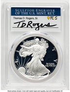 1987-S Proof Silver Eagle 1 oz TD Rogers PCGS PR70 (781017163)