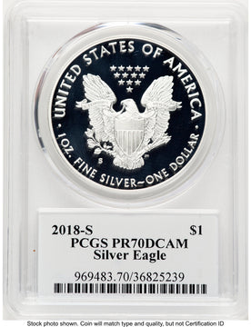 2018-S Proof Silver Eagle 1 oz TD Rogers PCGS PR70